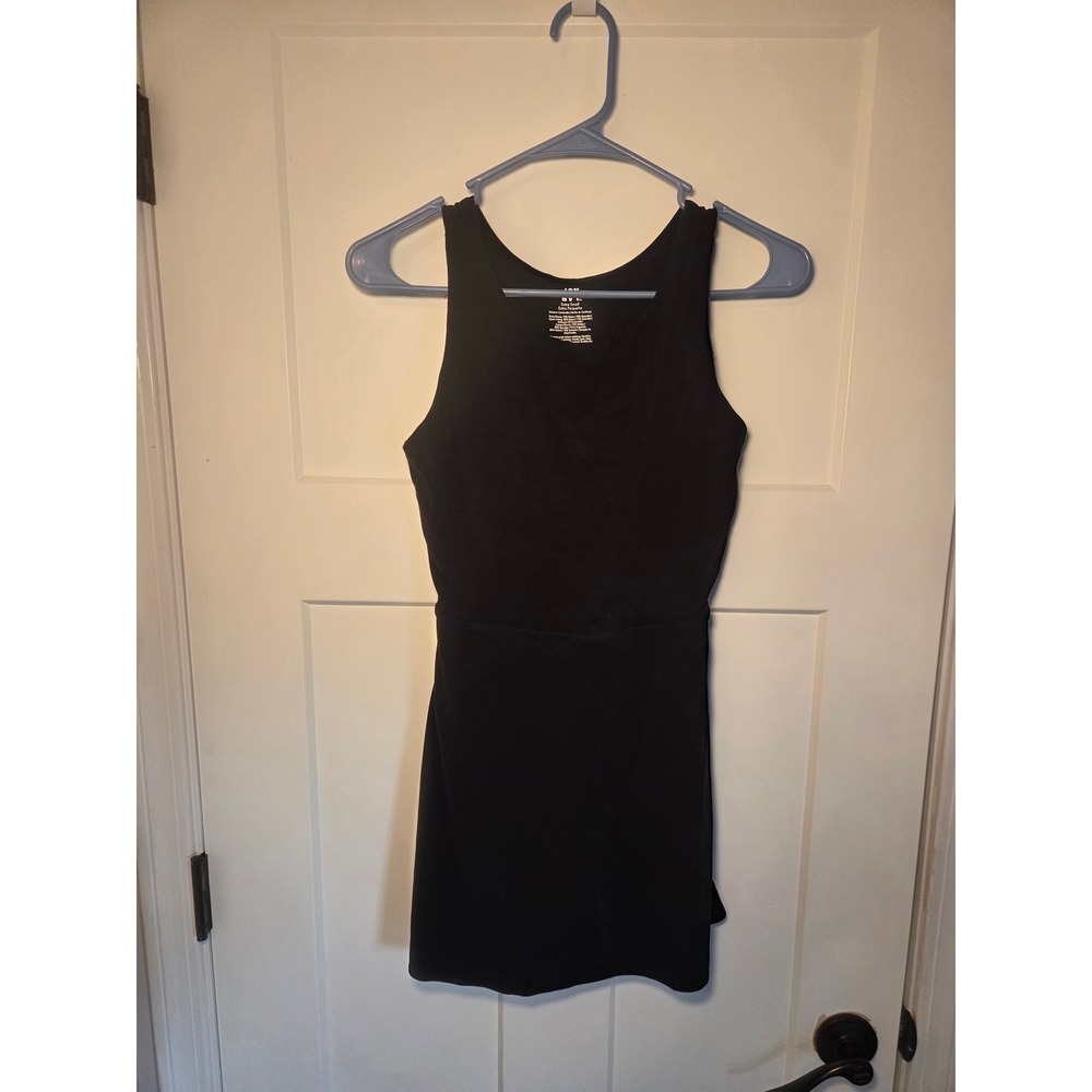 JoyLab Black Activewear Dress Cutout Back White Side Stripes Built In Shorts XS